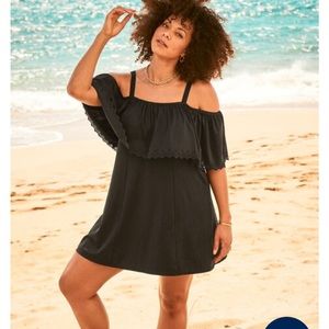 SUPER cute 🔥🏖️plus black swim ruffle dress flattering size 22W